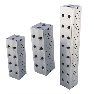 Zestaw aluminium Al6061 Blok zaworu cylindrowego hydraulicznego CNC Machining Manifold Block